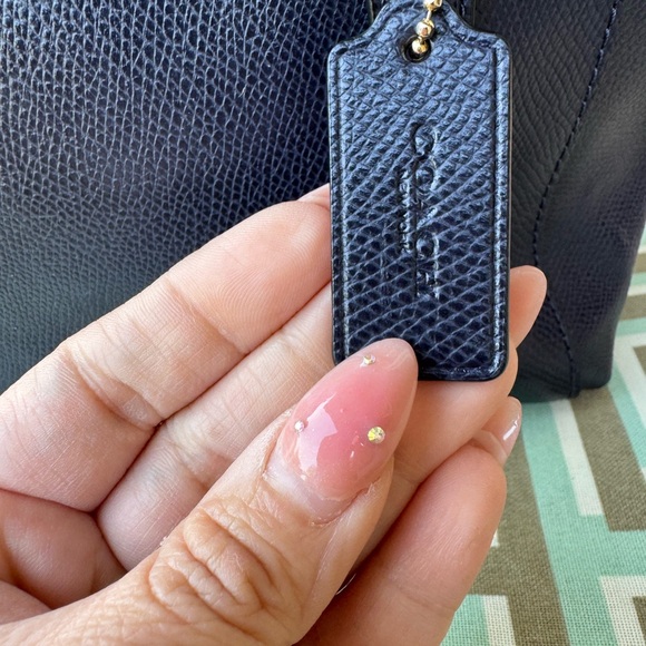 Coach Authentic Navy Leather Christie Carryall Mini Purse Handbag Minimalist Bag - Picture 5 of 10